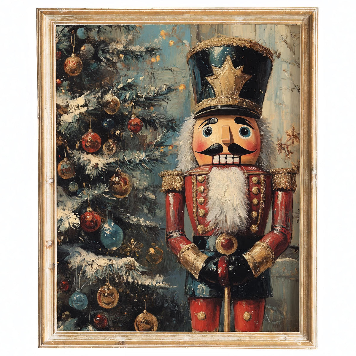Soldier Nutcracker Christmas art print framed