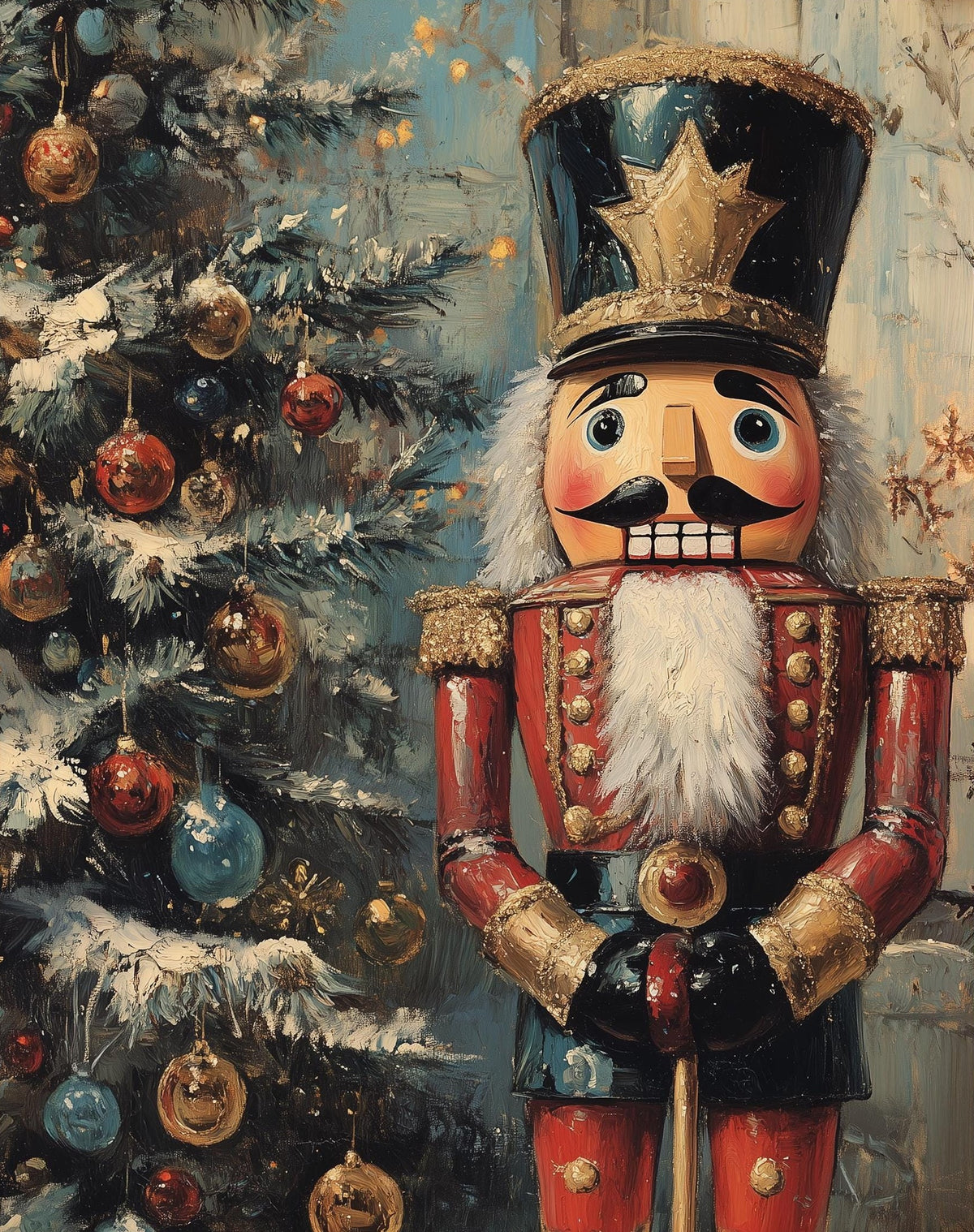 Soldier Nutcracker Christmas art print unframed, signed by Pattie Overcash