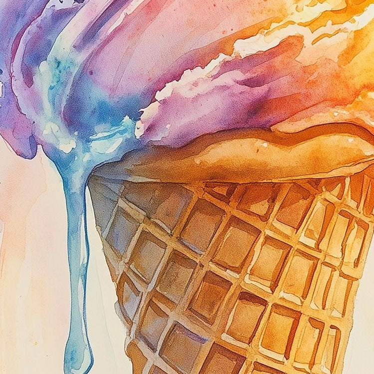 Ice Cream Cone kitchen art print close-up detail
