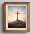 Hill Cross faith art print framed