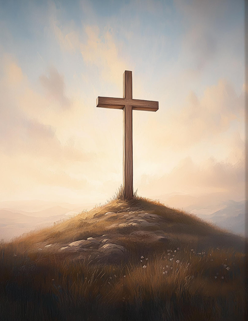 Hill Cross faith art print unframed, signed by Pattie Overcash