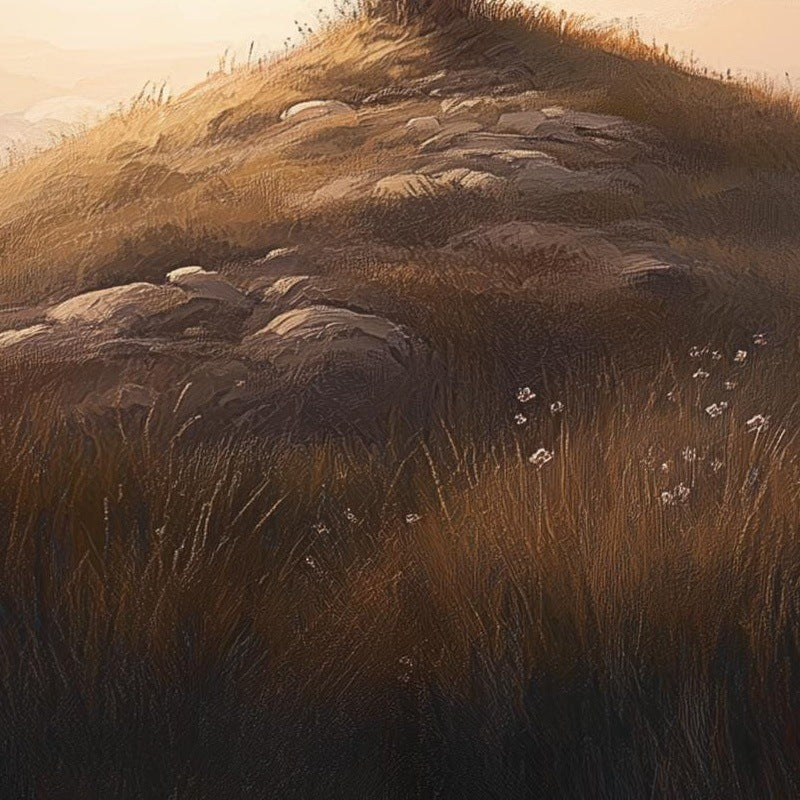 Hill Cross faith art print close-up detail