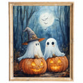 Moonlit Ghost Trio Halloween art print framed