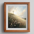 Meadow Cross faith art print framed