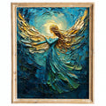 Golden Angel Christmas art print framed