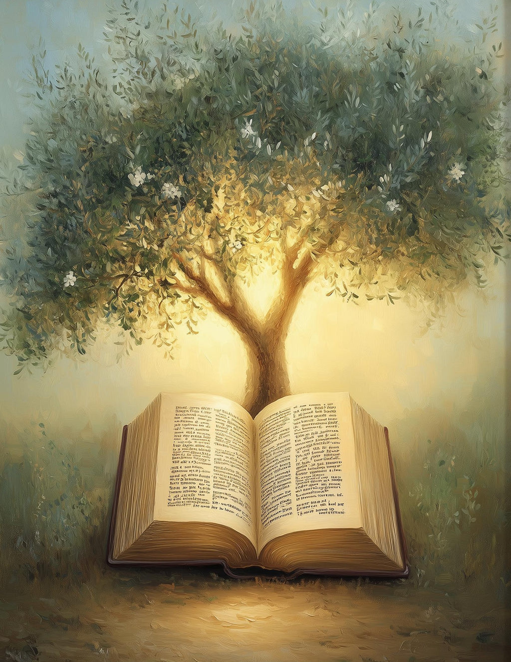 Bible Olive Tree faith art print unframed, signed by Pattie Overcash