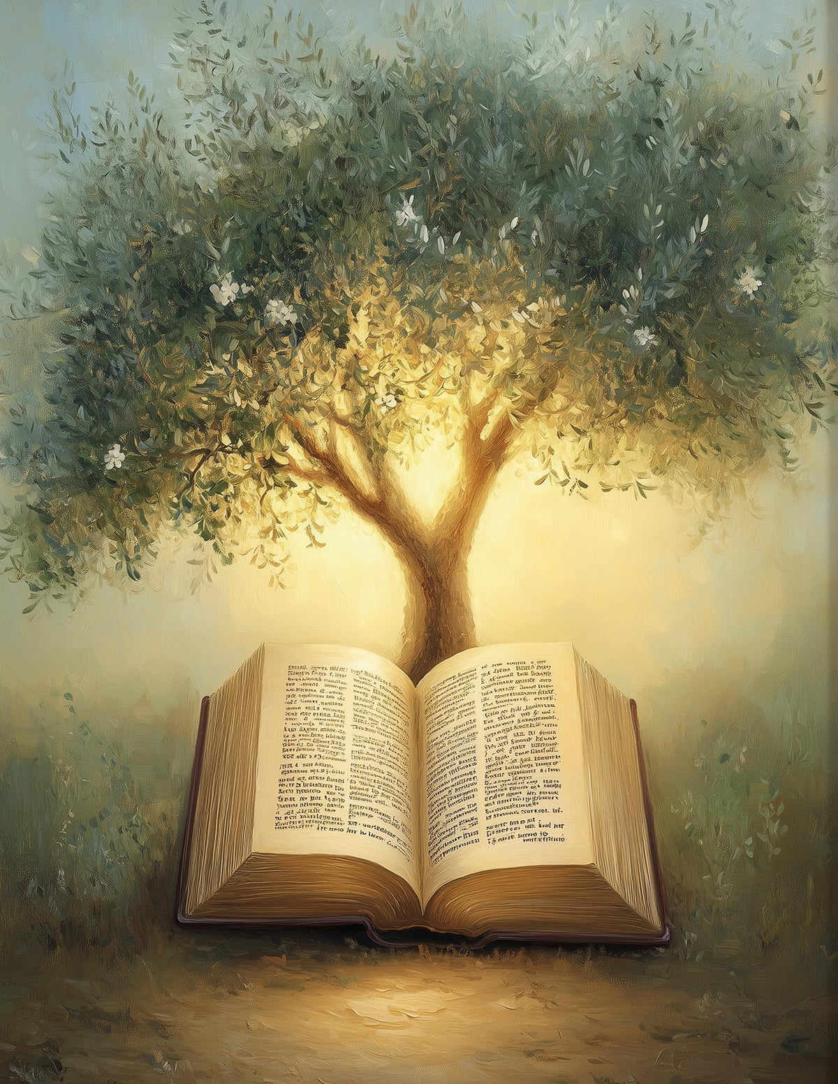 Bible Olive Tree faith art print unframed, signed by Pattie Overcash