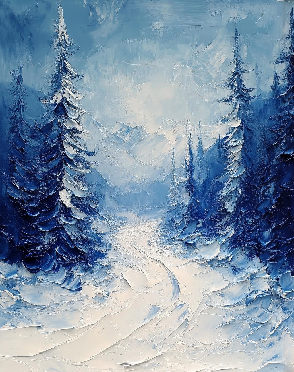 Forest Path winter art print unframed, signed by Pattie Overcash