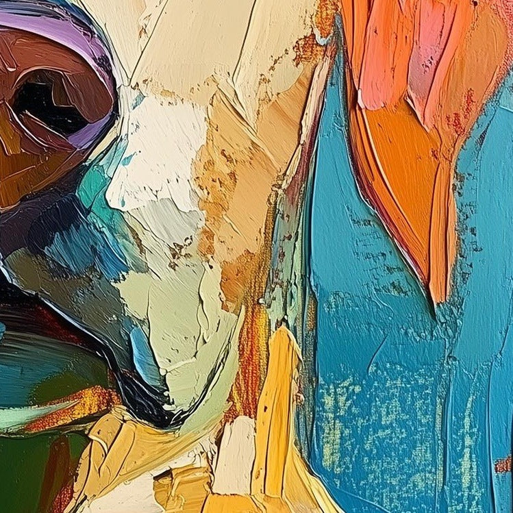 Yellow Labrador animal art print close-up detail
