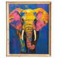 Colorful Elephant animal art print framed