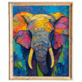 Rainbow Elephant animal art print framed