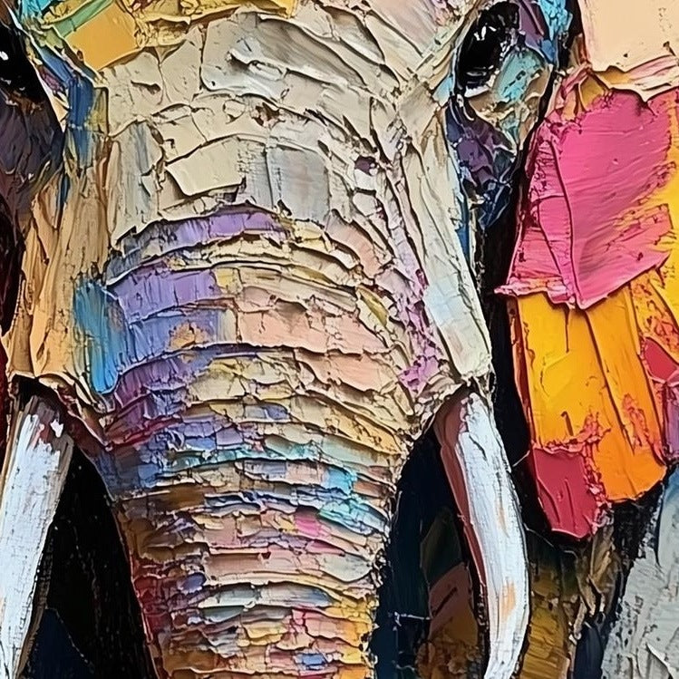 Abstract Elephant animal art print close-up detail