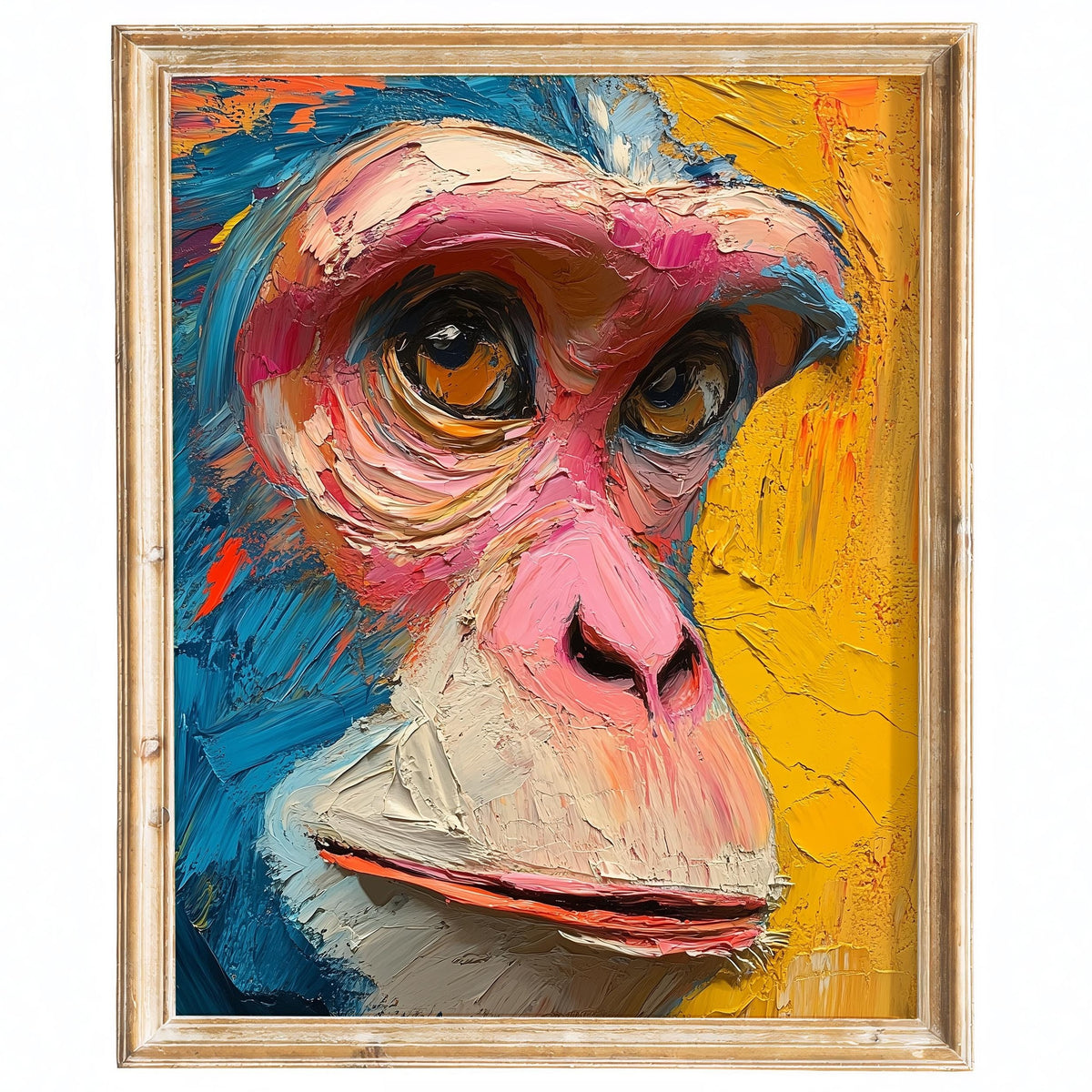 Abstract Monkey animal art print framed