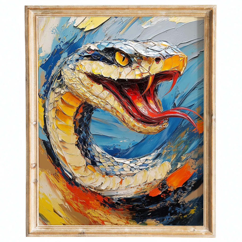 Bold Snake animal art print framed