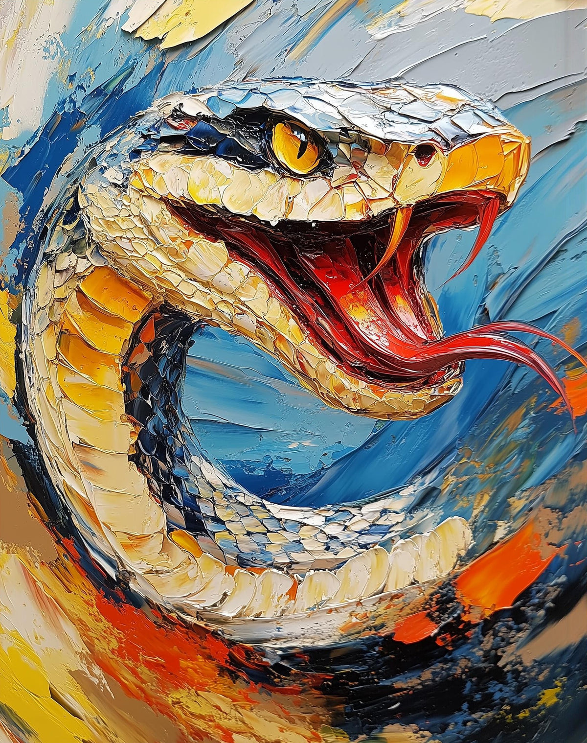 Bold Snake animal art print unframed, signed by Pattie Overcash