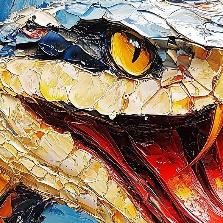 Bold Snake animal art print close-up detail