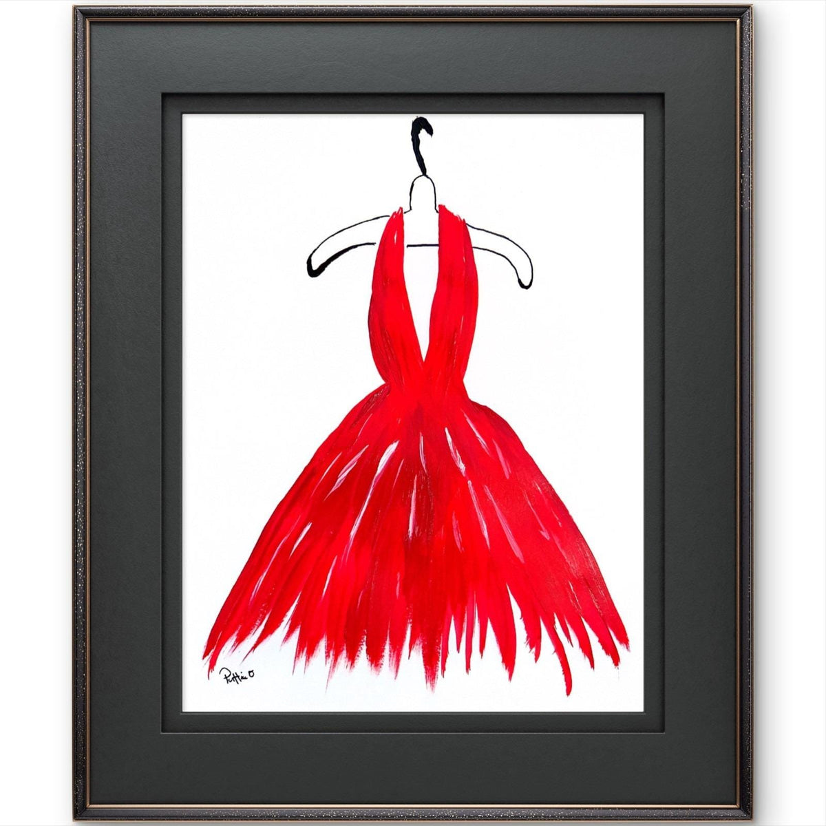 She Wore Red original painting by Pattie Overcash