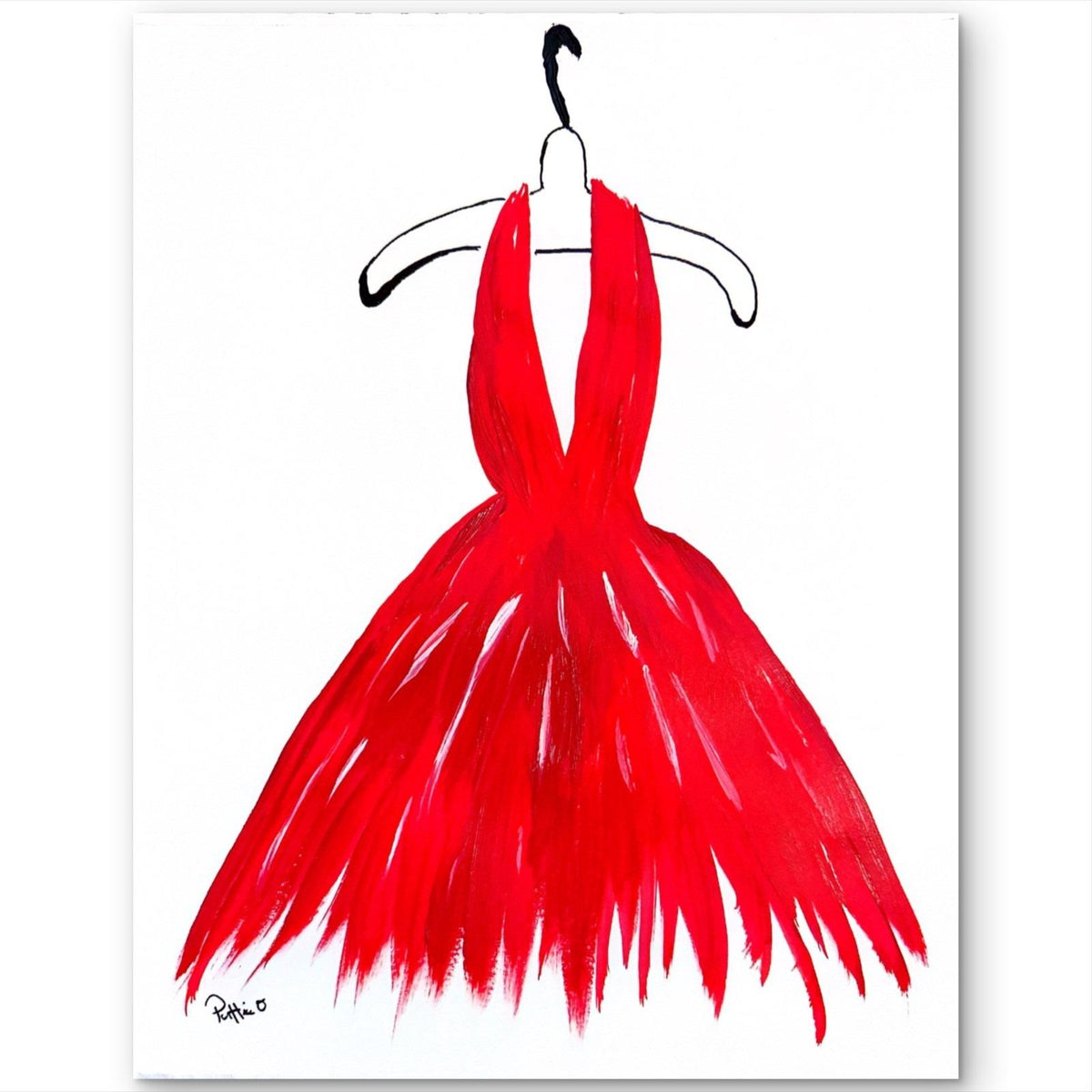 She Wore Red original painting by Pattie Overcash