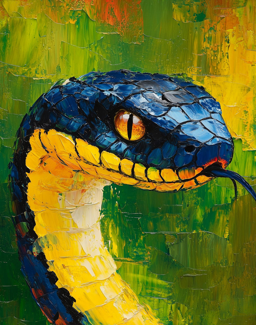 Snake Head animal art print unframed, signed by Pattie Overcash