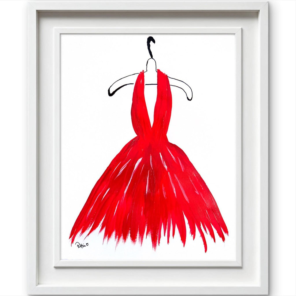 She Wore Red original painting by Pattie Overcash
