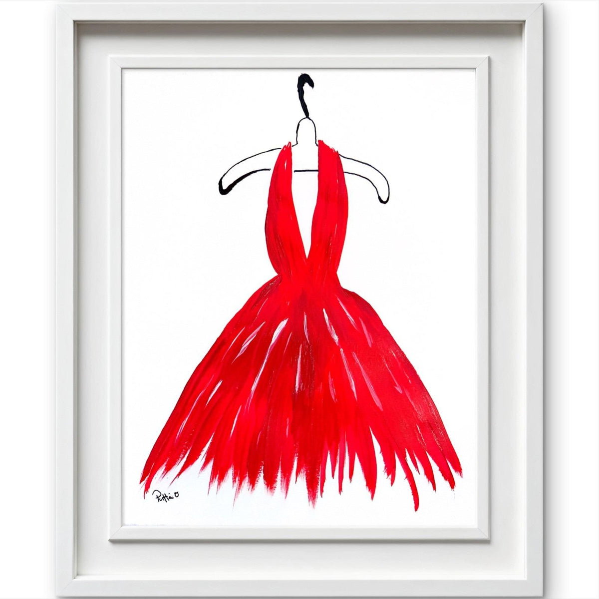 She Wore Red original painting by Pattie Overcash