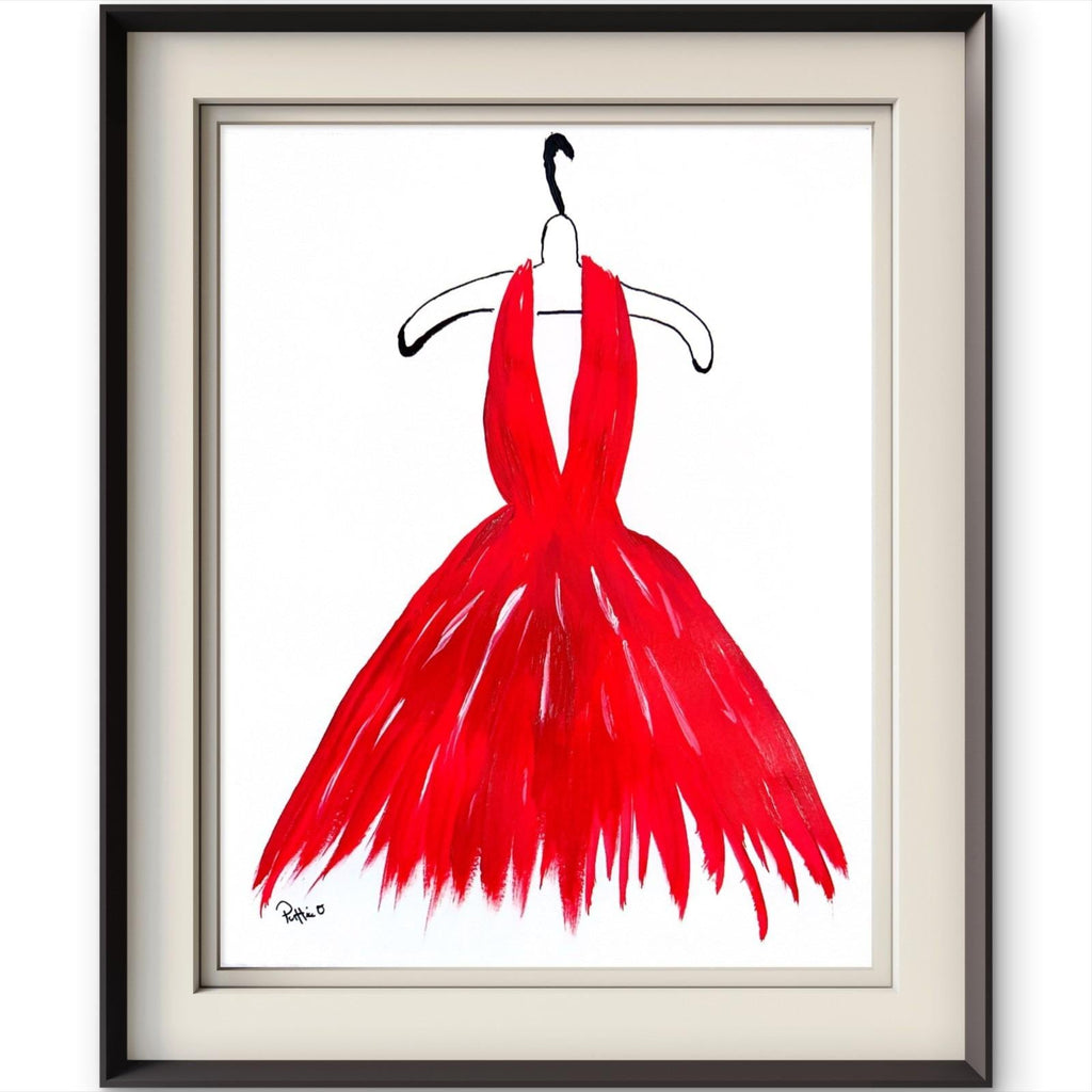 She Wore Red original painting by Pattie Overcash