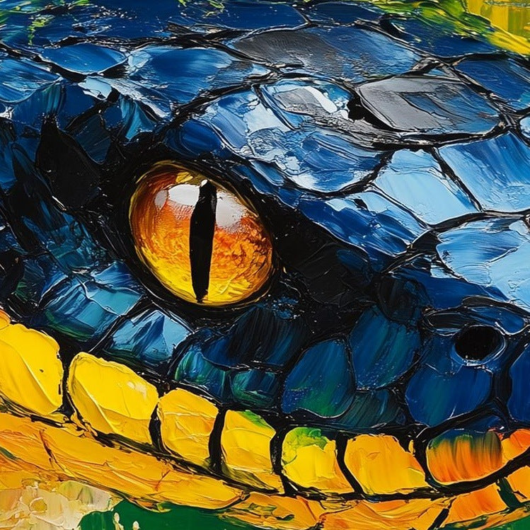 Snake Head animal art print close-up detail