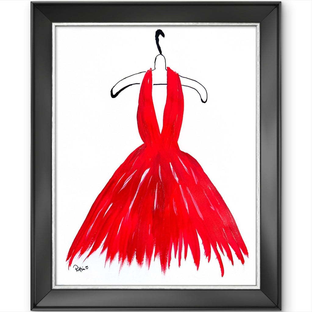 She Wore Red original painting by Pattie Overcash