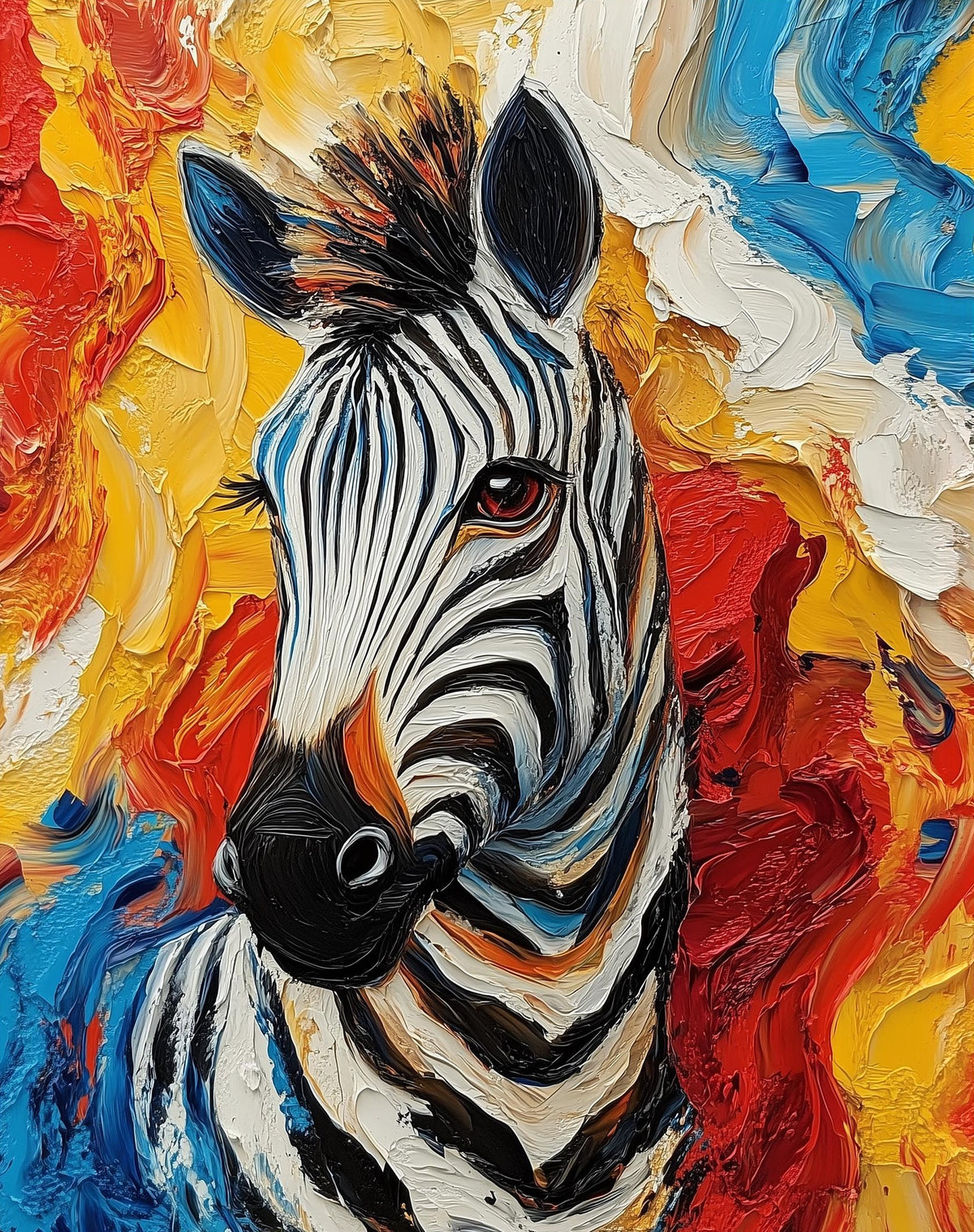 Zebra Abstract animal art print unframed, signed by Pattie Overcash