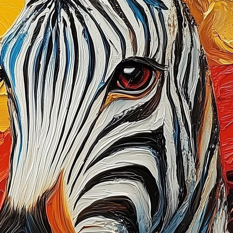 Zebra Abstract animal art print close-up detail