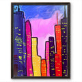 City After Dark original painting by Pattie Overcash
