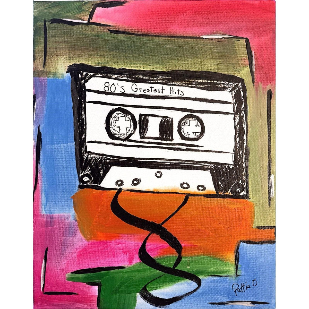 1980s Greatest Hits original painting by Pattie Overcash