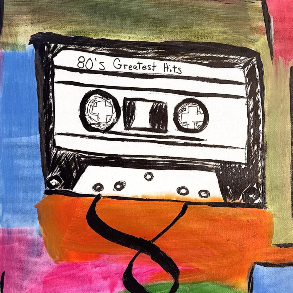 1980s Greatest Hits original painting by Pattie Overcash