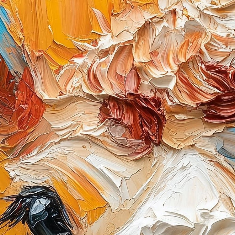 Colorful Llama animal art print close-up detail