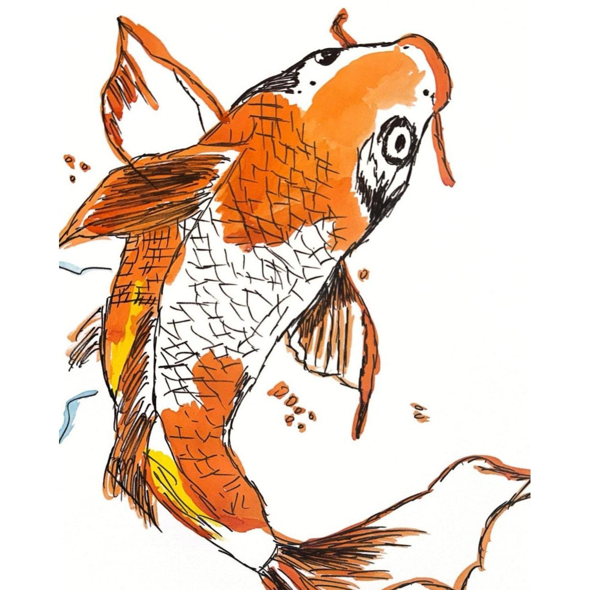 Koi in Motion original painting by Pattie Overcash