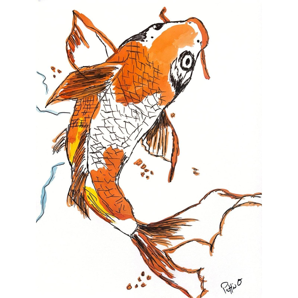 Koi in Motion original painting by Pattie Overcash