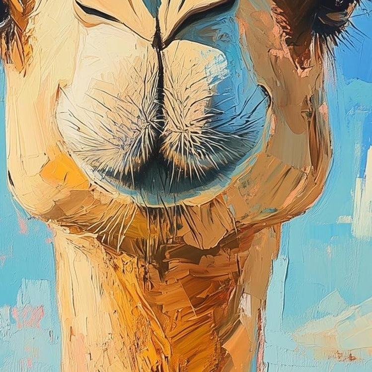 Cute Camel animal art print close-up detail