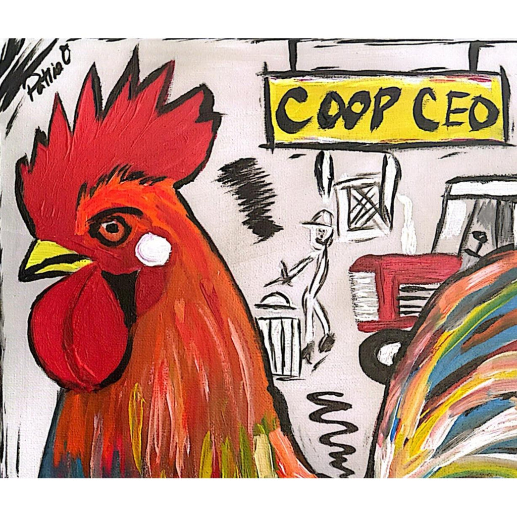 Coop CEO original painting by Pattie Overcash