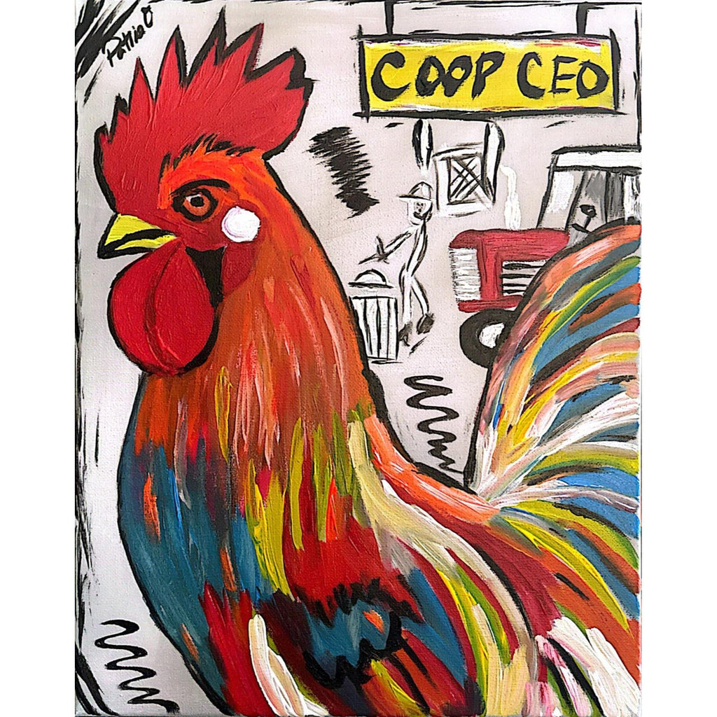 Coop CEO original painting by Pattie Overcash