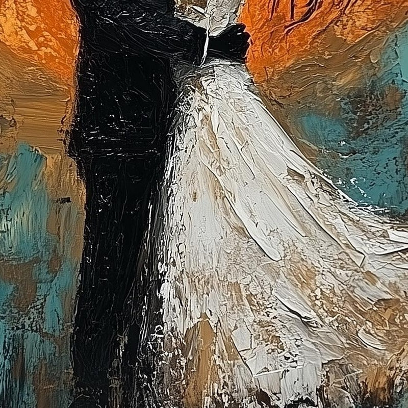Moon Wedding Silhouette Halloween art print close-up detail