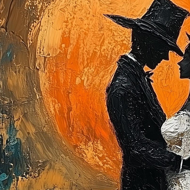 Moon Wedding Silhouette Halloween art print close-up detail