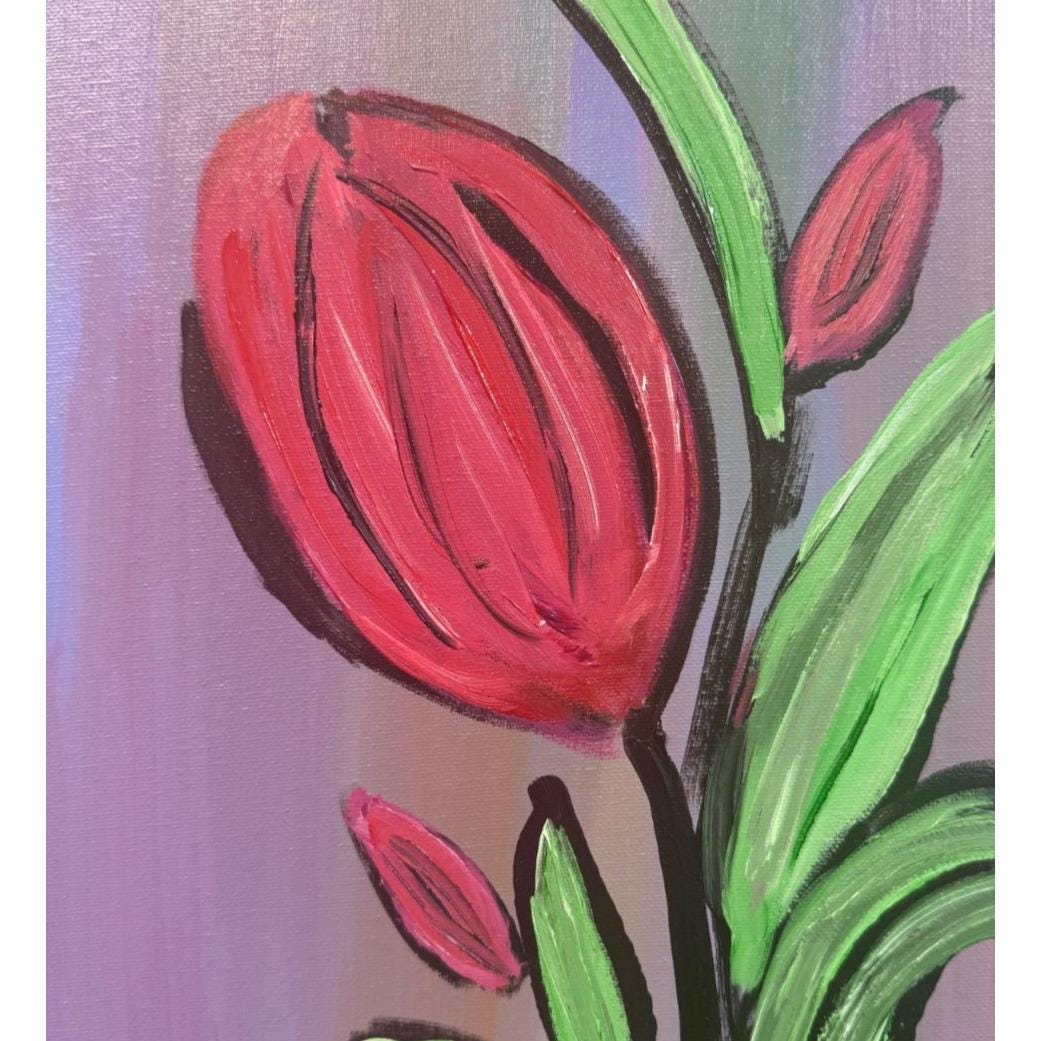 Blushing Bloom original painting by Pattie Overcash