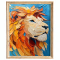 Bold Lion animal art print framed