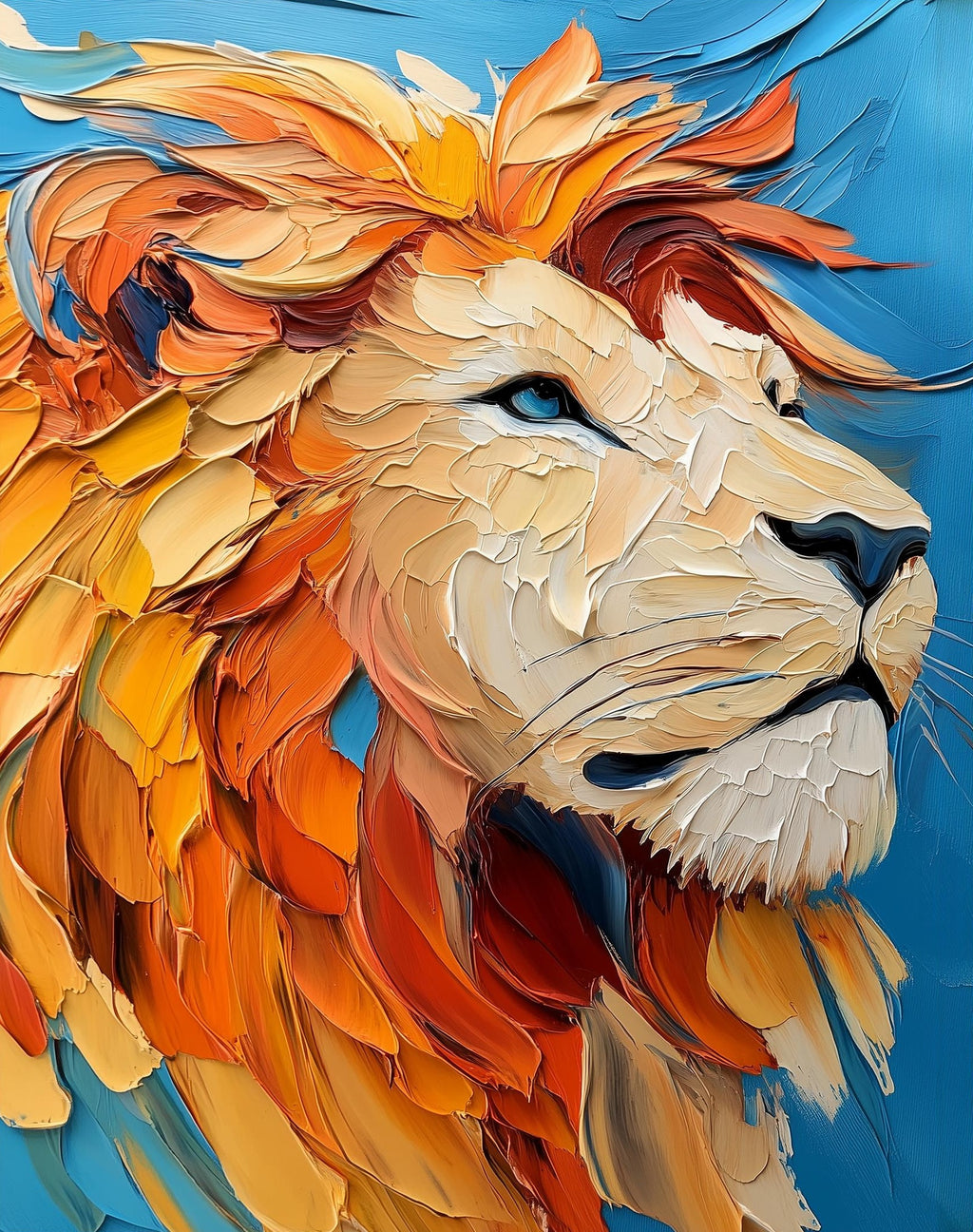 Bold Lion animal art print unframed, signed by Pattie Overcash