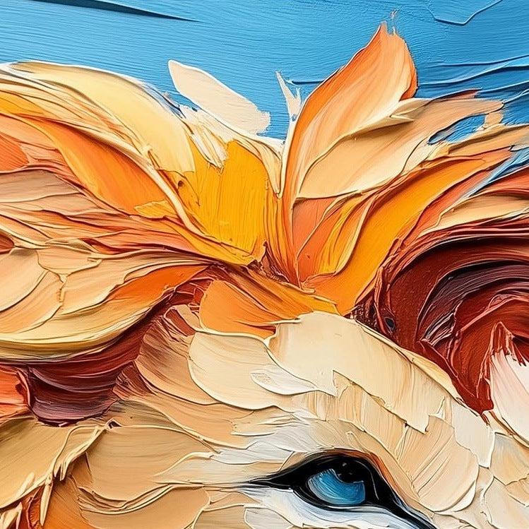 Bold Lion animal art print close-up detail