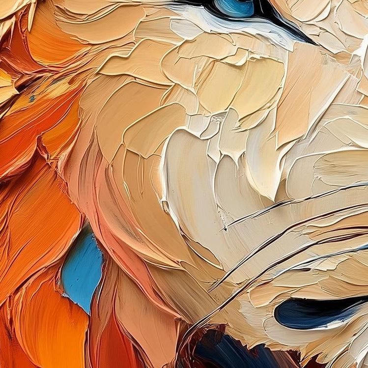 Bold Lion animal art print close-up detail