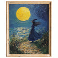 Moonlit Shore Witch Halloween art print framed