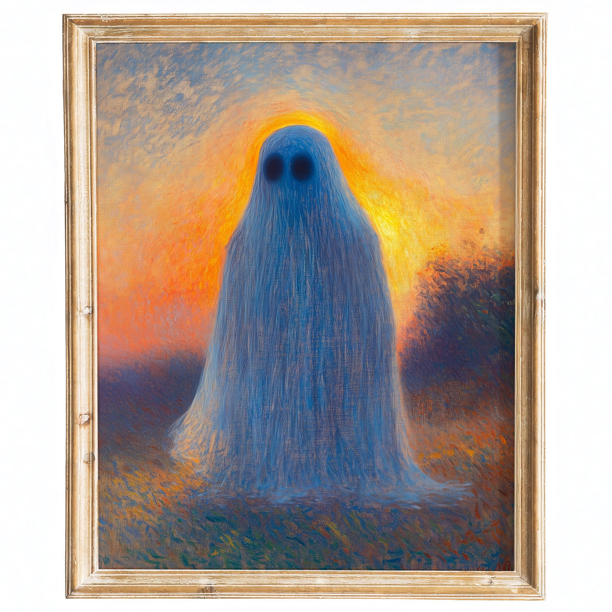 Sunset Ghost Halloween art print framed