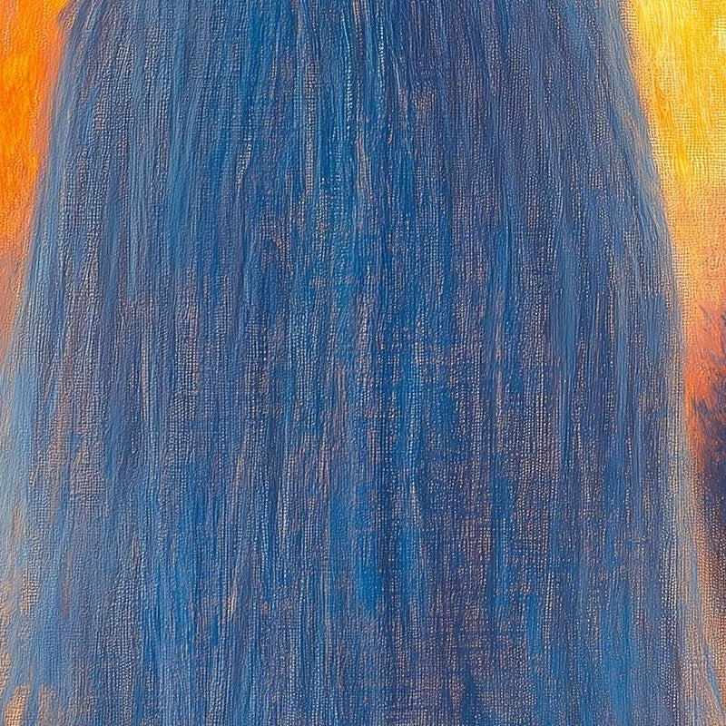 Sunset Ghost Halloween art print close-up detail