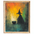 Cauldron Witch Halloween art print framed